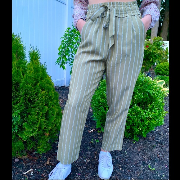 Light Green Striped Pants - Picture 3 of 3